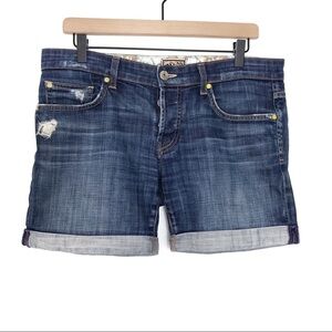 RICH & SKINNY Distressed Roll Hem Denim Twilight Vintage Shorts 28